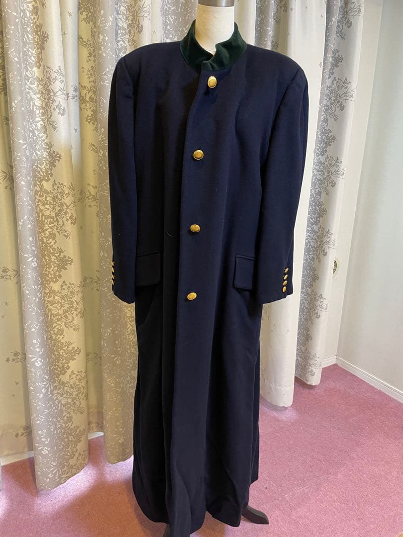 裕*様 ネイビー グリーンカラー テーラードコート