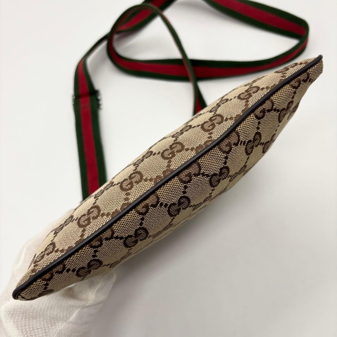 美品 ✨ グッチ シェリーライン ショルダーバッグ サコッシュ GG