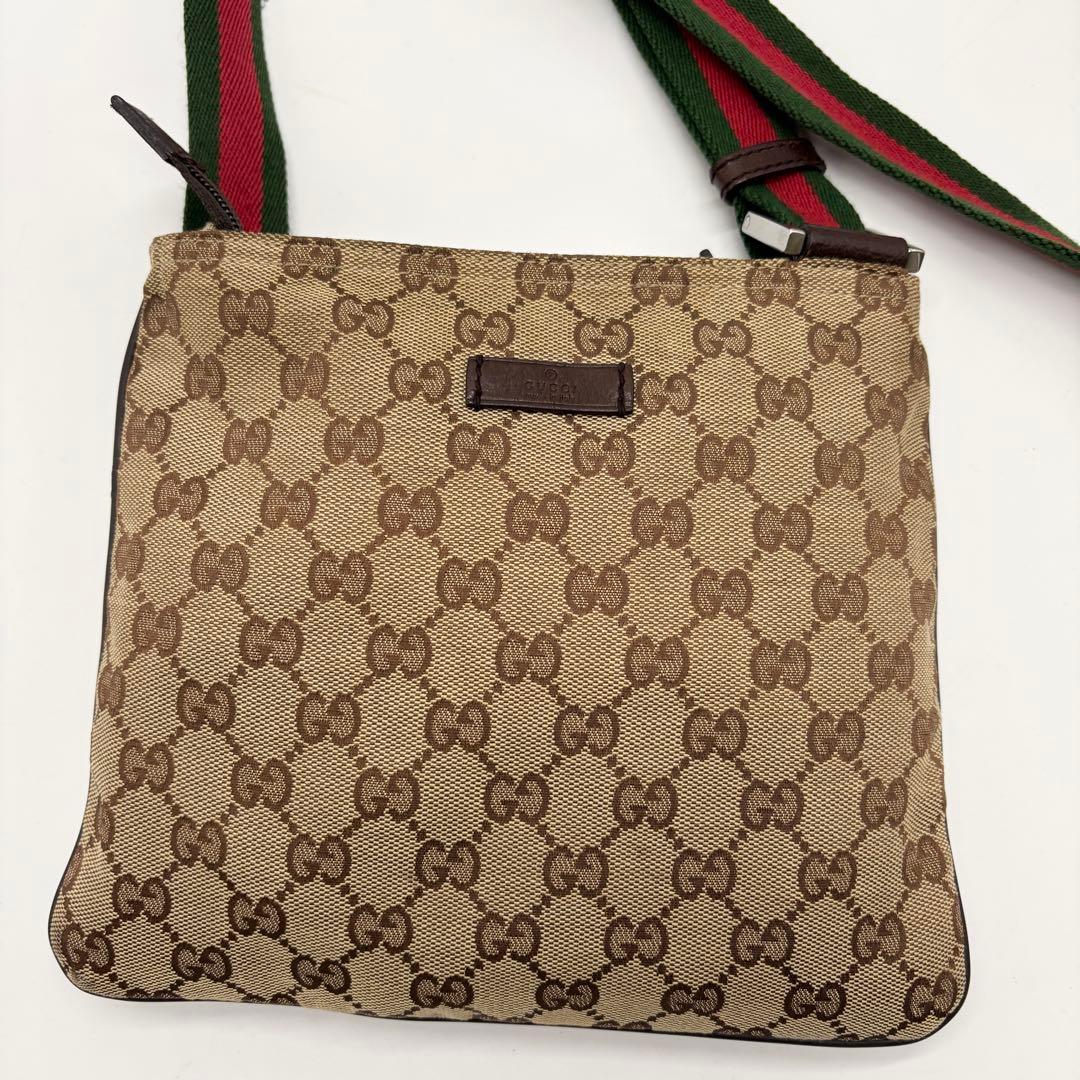 美品 ✨ グッチ シェリーライン ショルダーバッグ サコッシュ GG