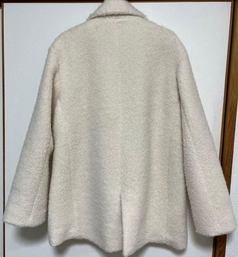 ZARA ブークレ ダブルブレストミディ丈 コート S