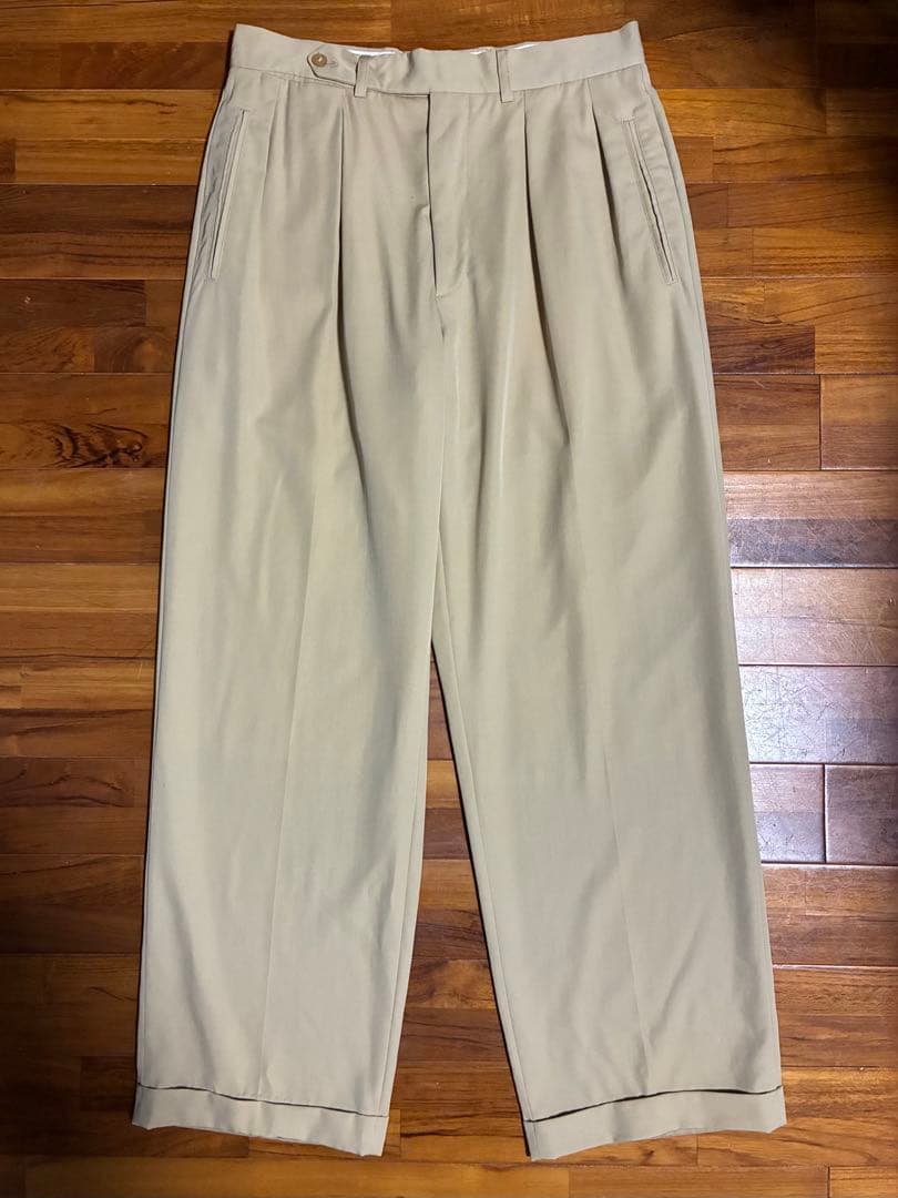 【80s GIORGIO ARMANI】イタリア製 ツータック ワイドスラックス