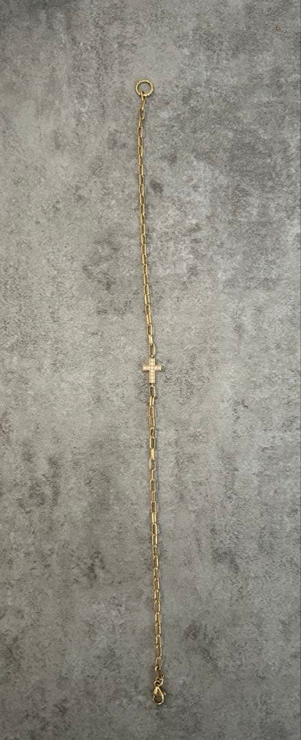 SJX DIAMOND CROSS ANKLET ゴールド