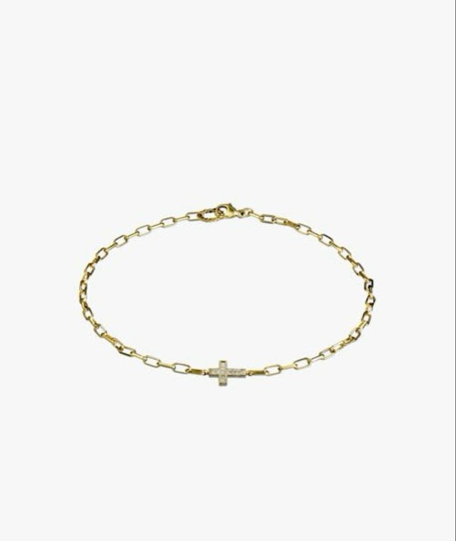 SJX DIAMOND CROSS ANKLET ゴールド
