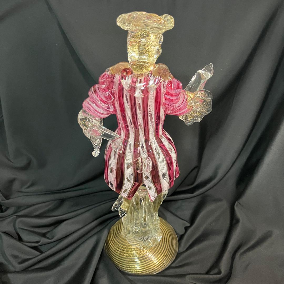 【匿名配送/希少】ベネチアングラス/ムラーノ/金彩/大型フィギュリン/工芸品