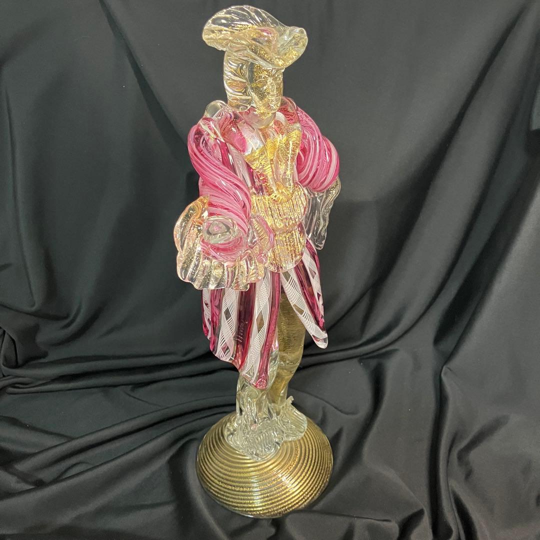 【匿名配送/希少】ベネチアングラス/ムラーノ/金彩/大型フィギュリン/工芸品