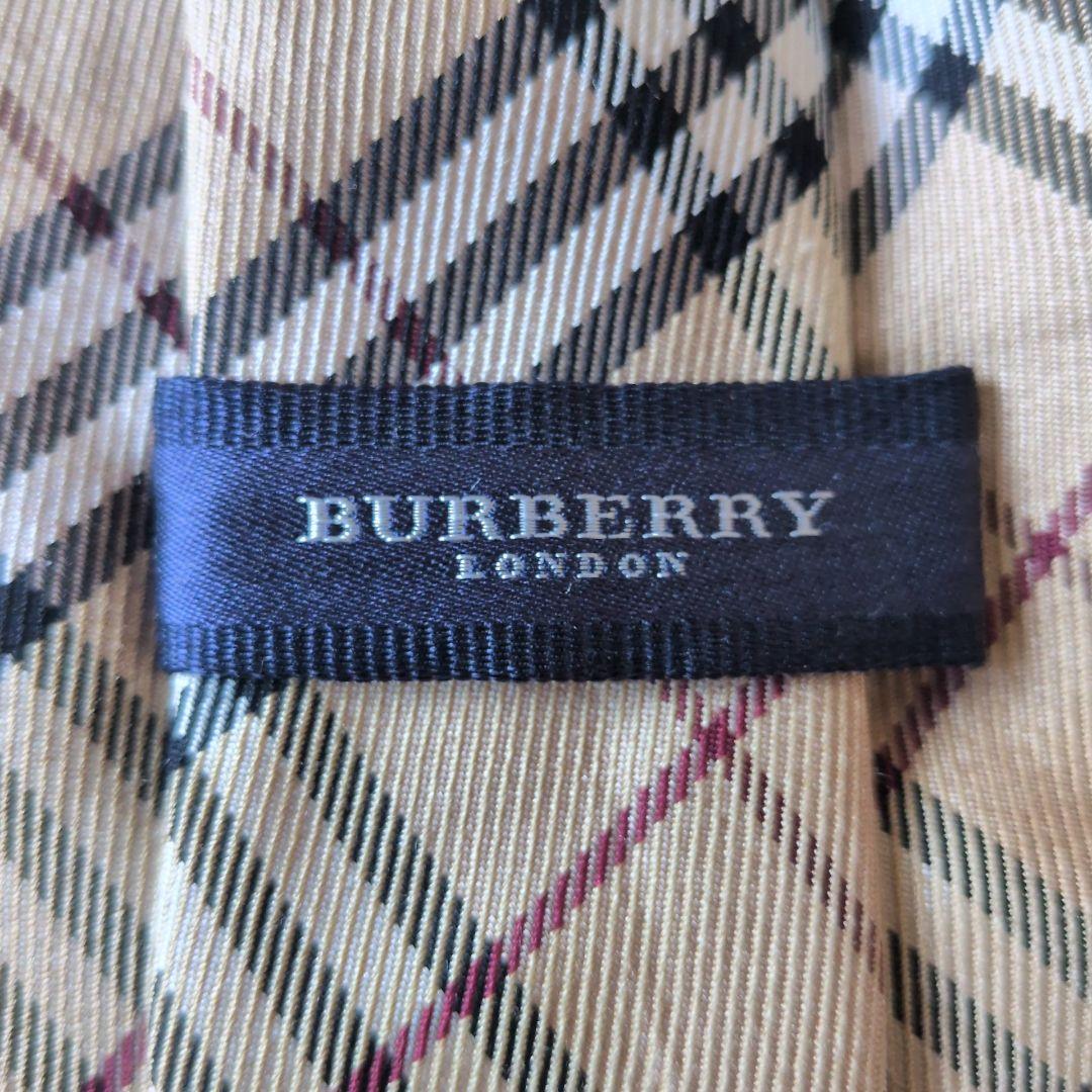✨ノバチェック✨バーバリーロンドン★ネクタイ★ベージュ★極美品★BURBERRY