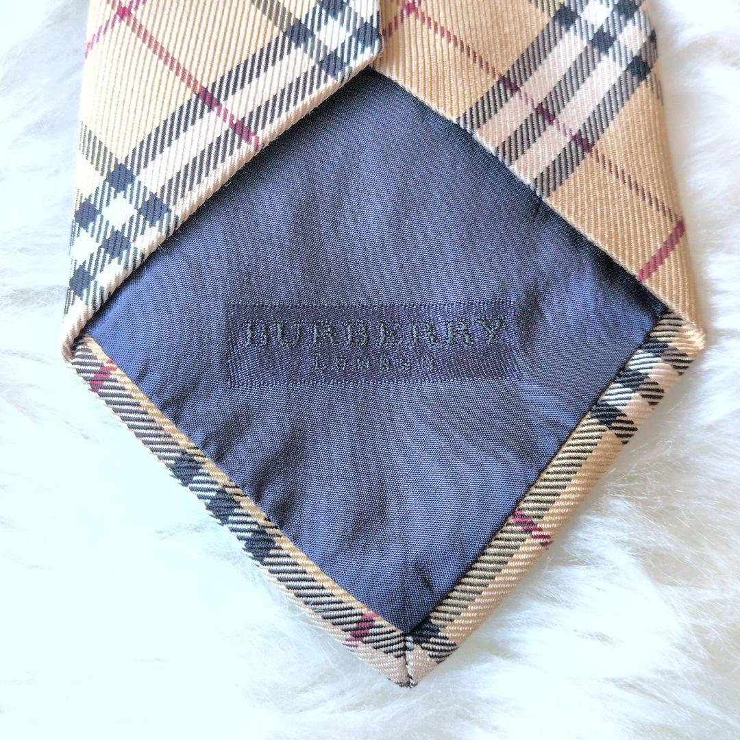 ✨ノバチェック✨バーバリーロンドン★ネクタイ★ベージュ★極美品★BURBERRY