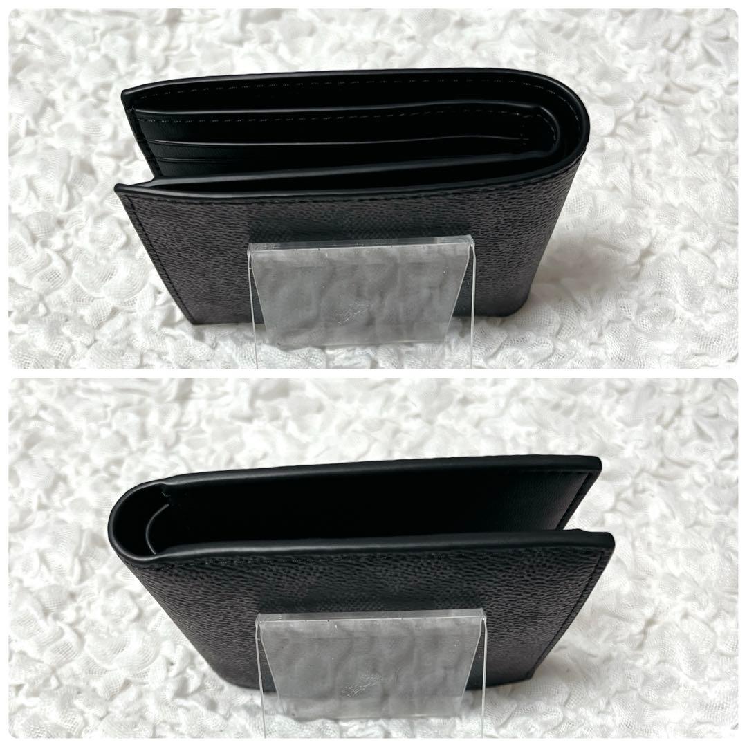 新品未使用✨COACH 二つ折り財布 ブラック モノグラム　コーチ　小銭入れ付き