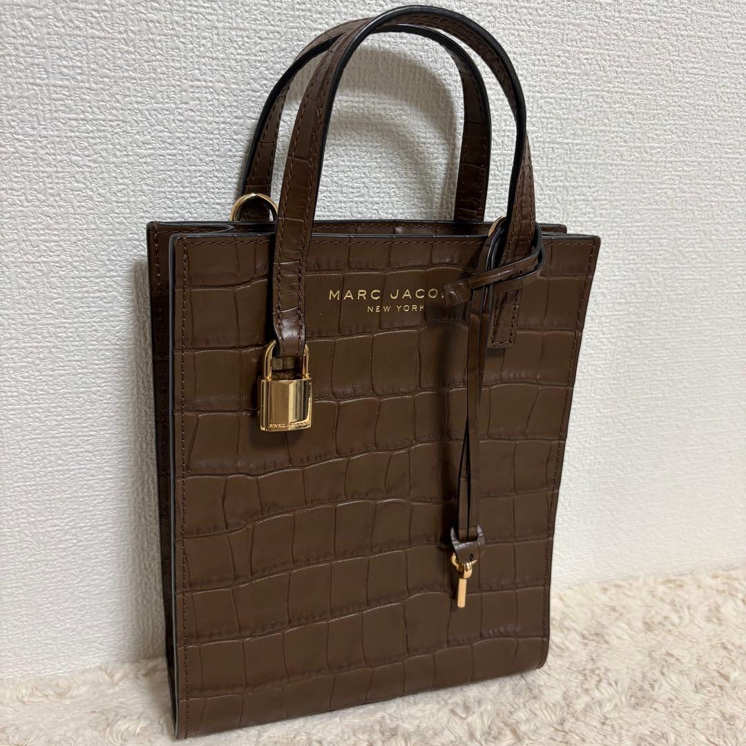 【美品】MARC JACOBS マークジェイコブス ショルダーバッグ クロコ押し
