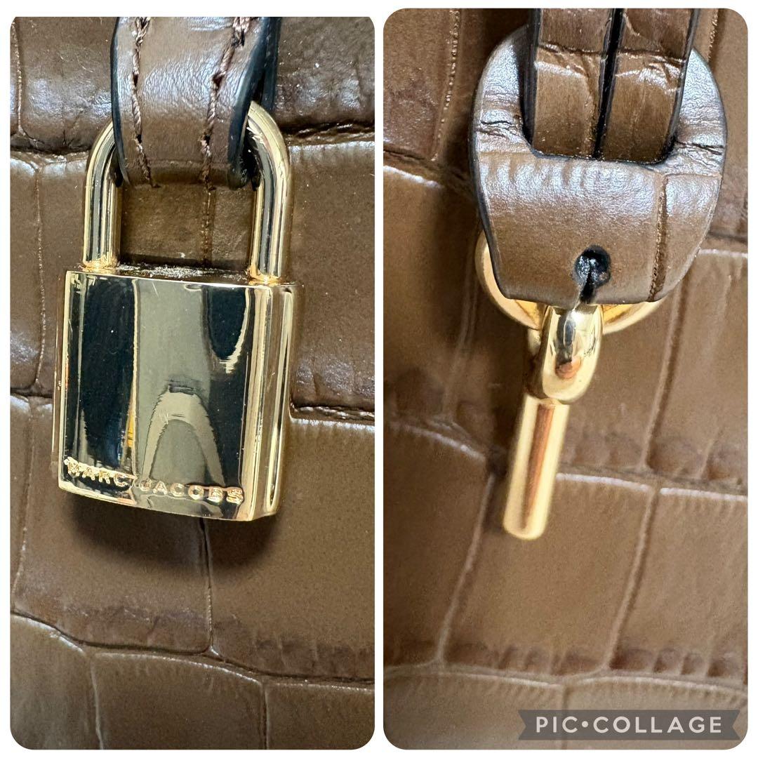 【美品】MARC JACOBS マークジェイコブス ショルダーバッグ クロコ押し