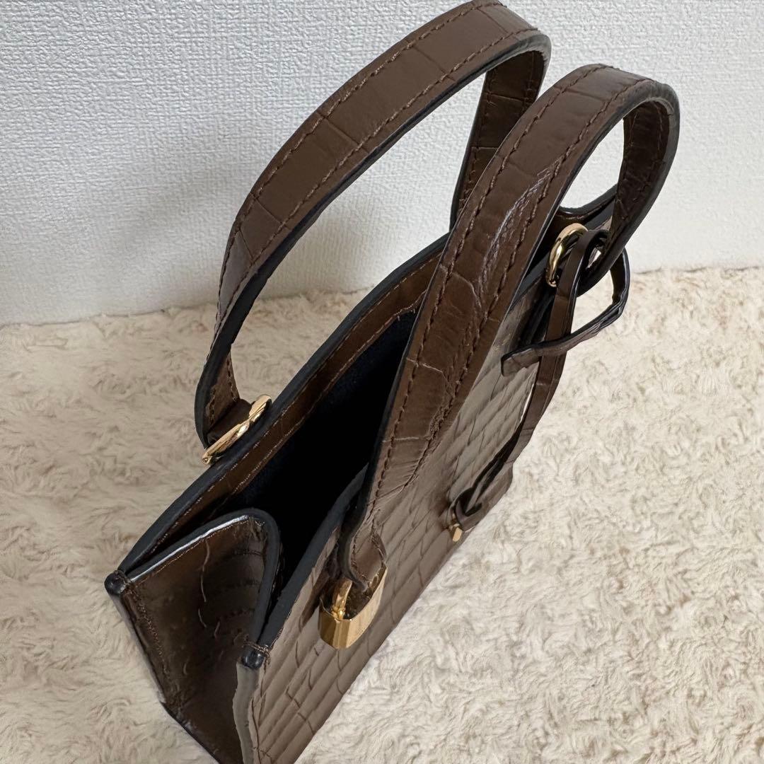 【美品】MARC JACOBS マークジェイコブス ショルダーバッグ クロコ押し