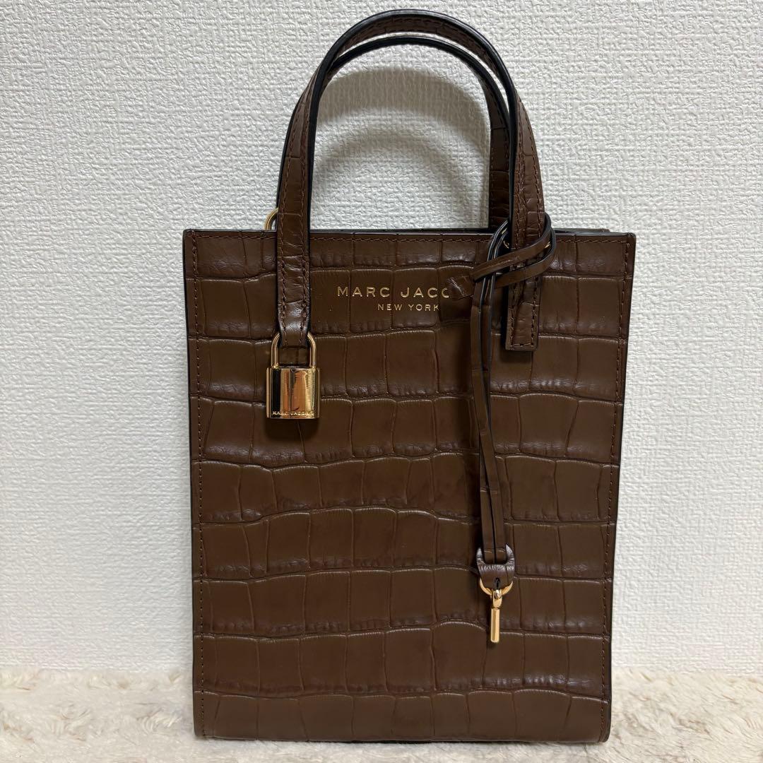【美品】MARC JACOBS マークジェイコブス ショルダーバッグ クロコ押し