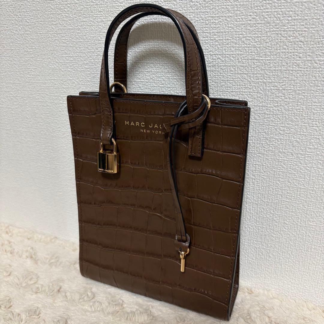 【美品】MARC JACOBS マークジェイコブス ショルダーバッグ クロコ押し
