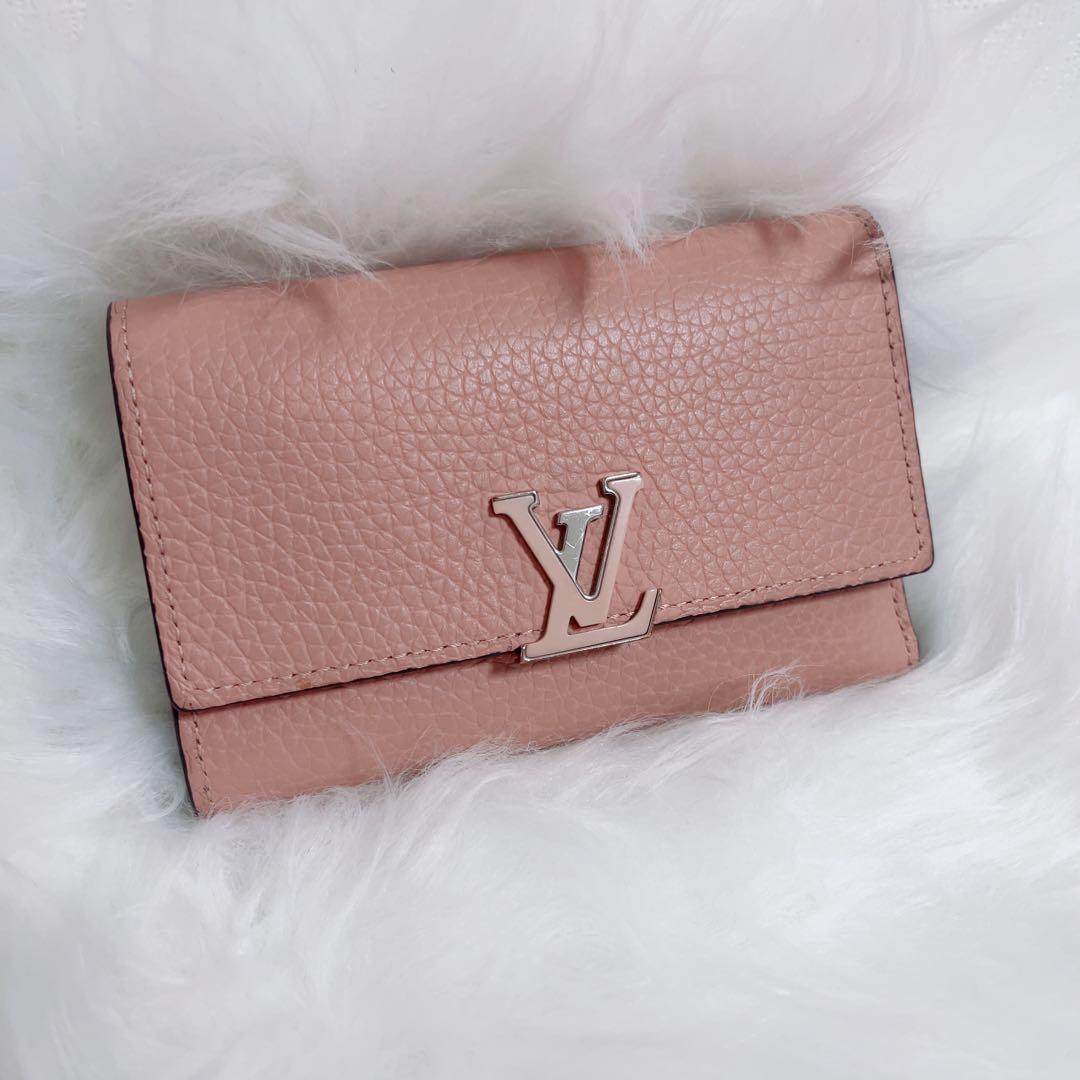 ‼️週末セール‼️ルイヴィトン カプシーヌコンパクト 三つ折財布 レディース ピンク