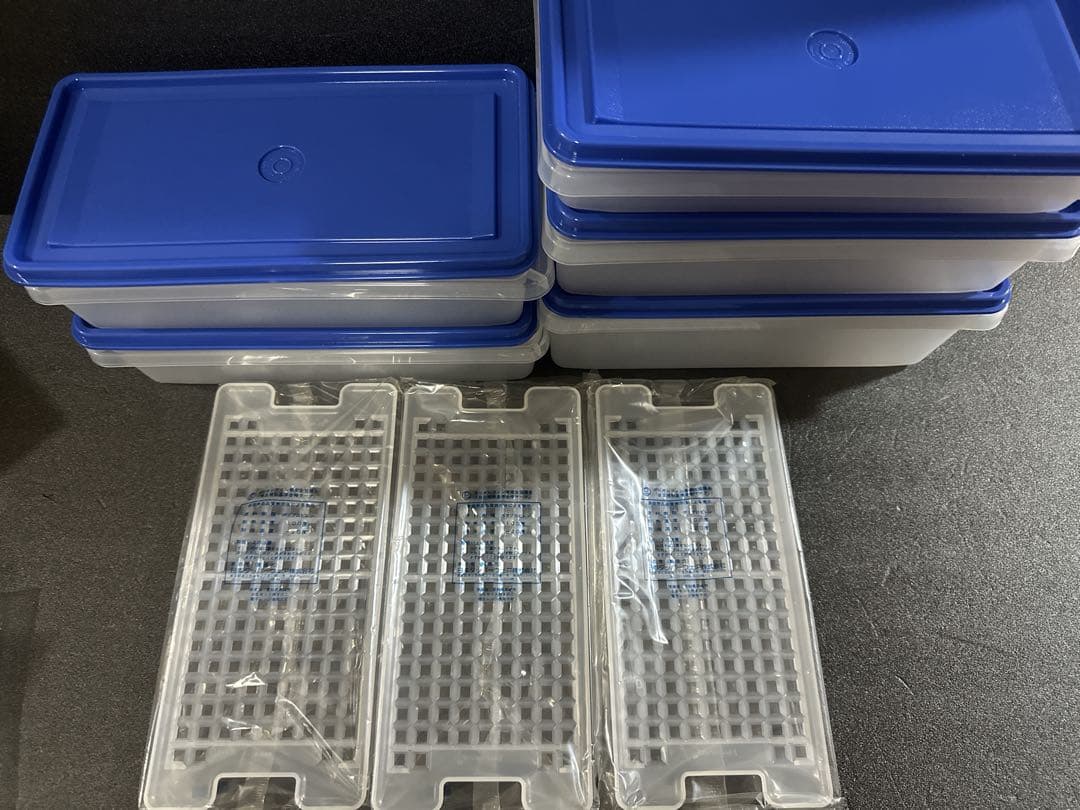 希少 新品 国産タッパーウェア SSケース5個+すのこ3枚