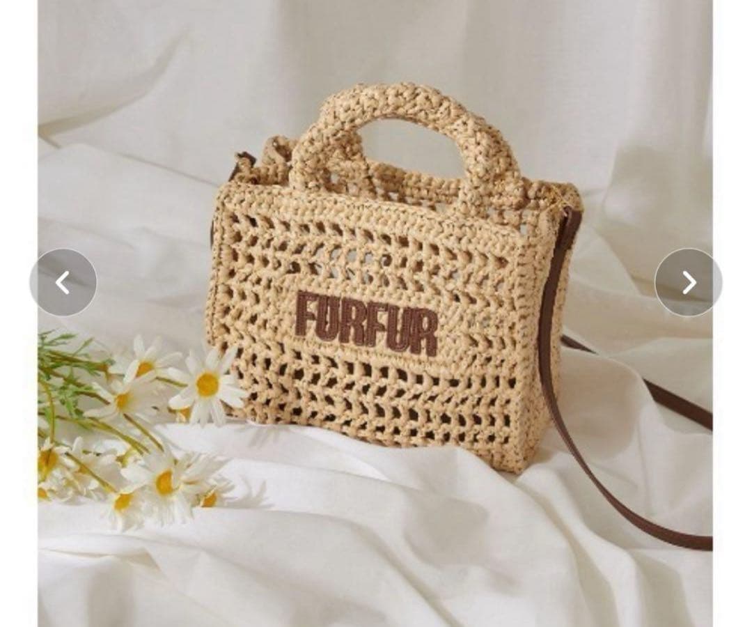 FURFUR ラフィアロゴトートバッグ