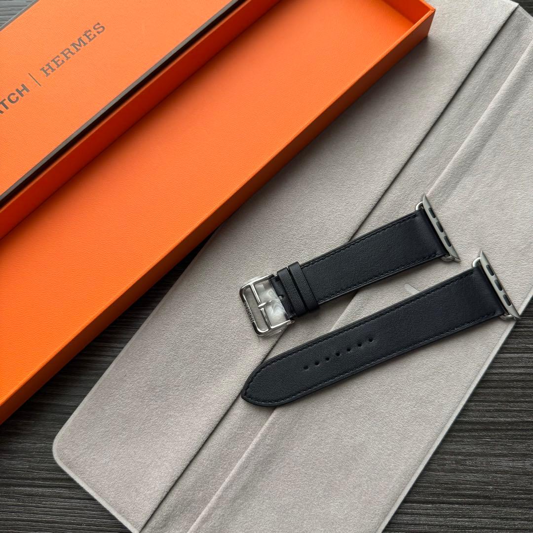 2569 ほぼ未使用　Apple Watch エルメス　インディゴ　レザー