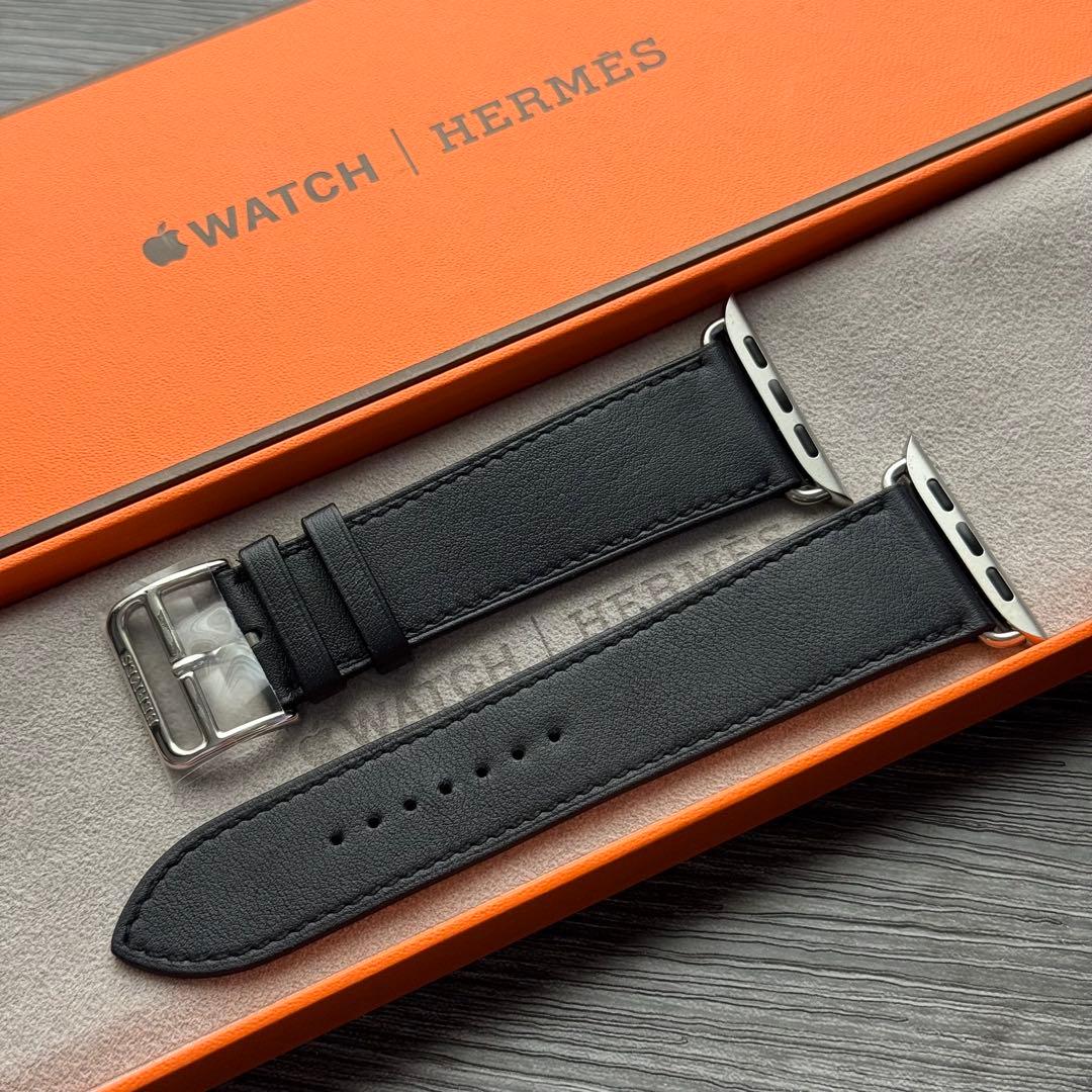 2569 ほぼ未使用　Apple Watch エルメス　インディゴ　レザー