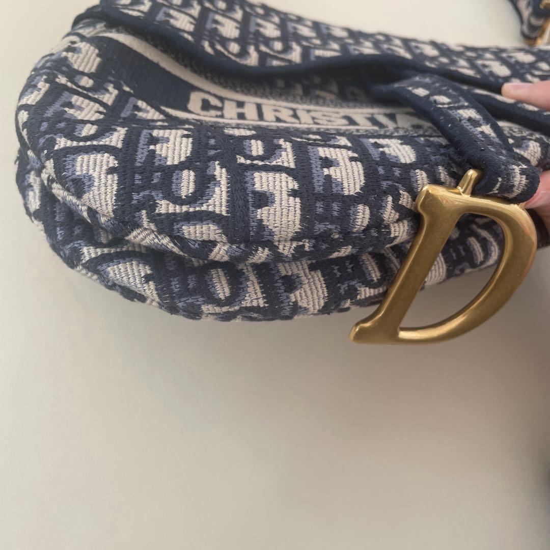 【値下げ】Christian Dior サドルバッグ ネイビー/ベージュ