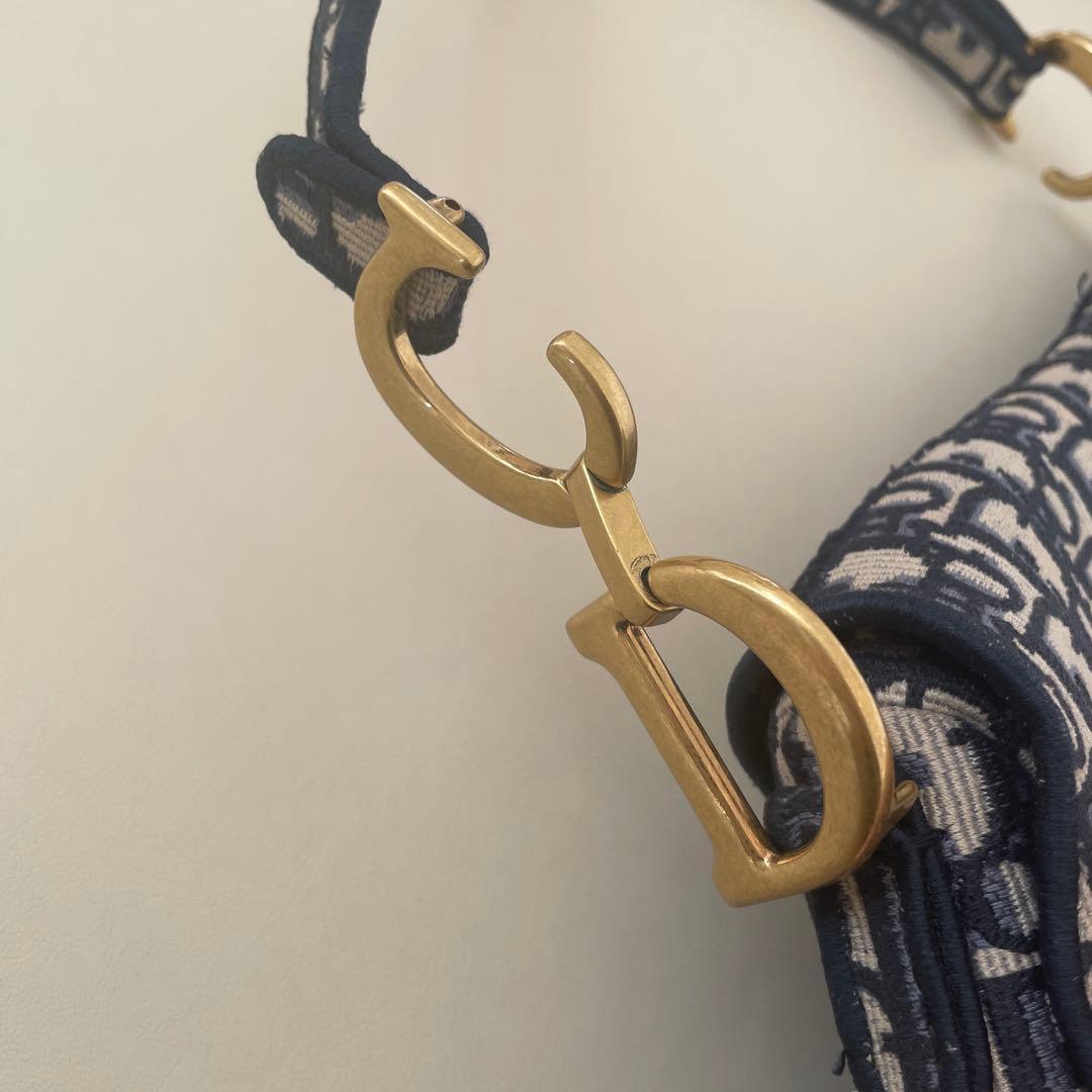 【値下げ】Christian Dior サドルバッグ ネイビー/ベージュ