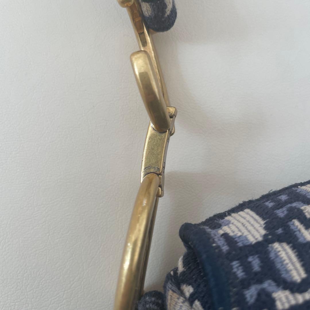 【値下げ】Christian Dior サドルバッグ ネイビー/ベージュ