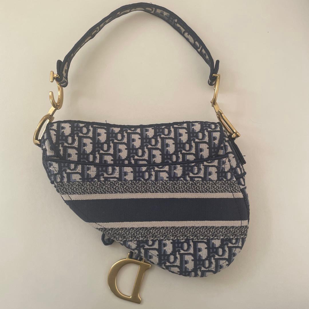 【値下げ】Christian Dior サドルバッグ ネイビー/ベージュ