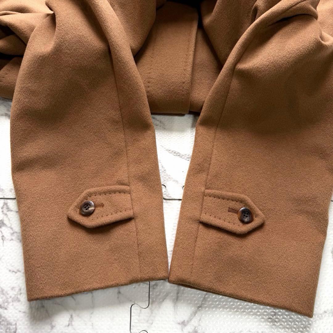 極美品✨バーバリー カシミヤ100% ステンカラーコート 裏地ロゴ総柄 キャメル