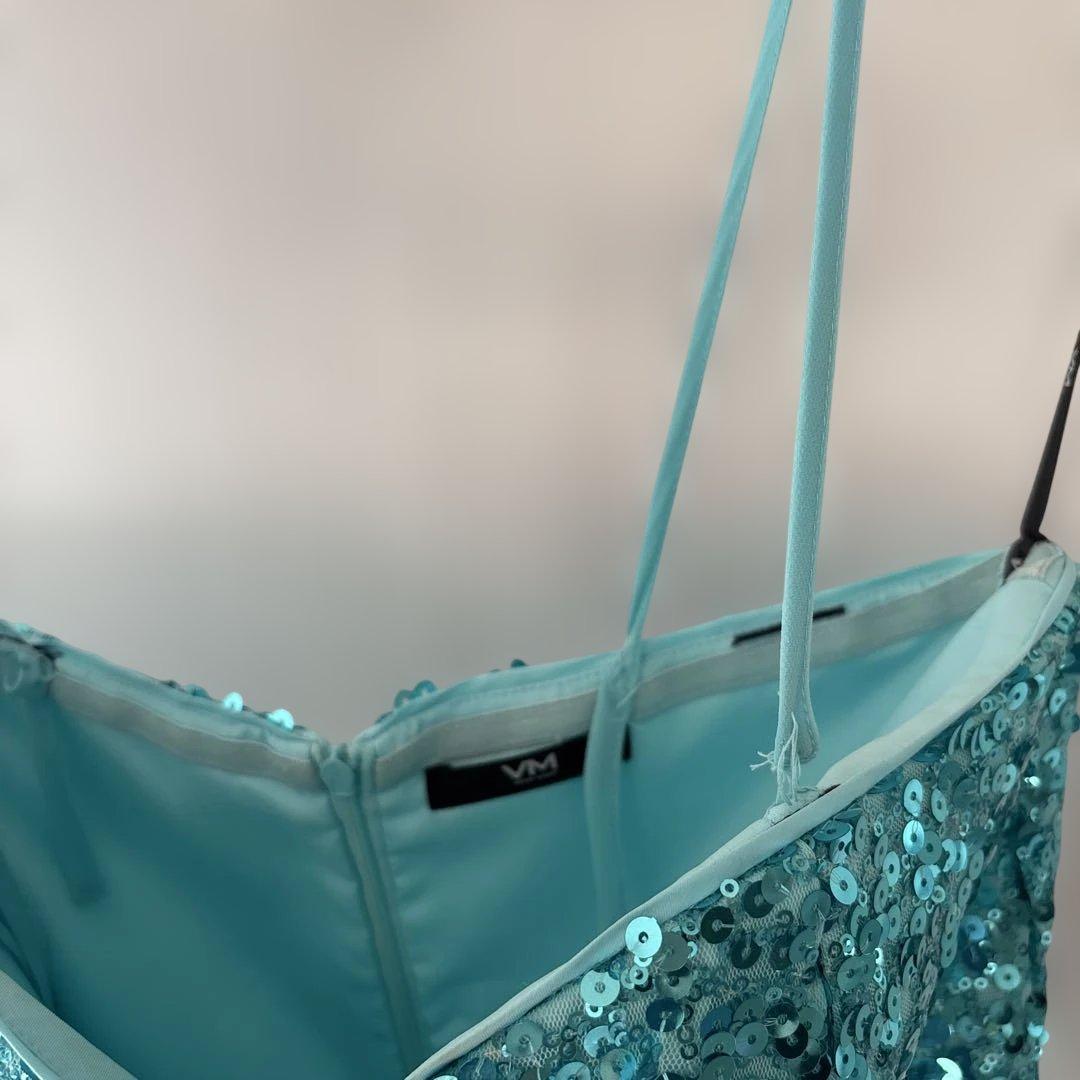 Vera Mont ヴェラモン スパンコールドレス ターコイズブルー