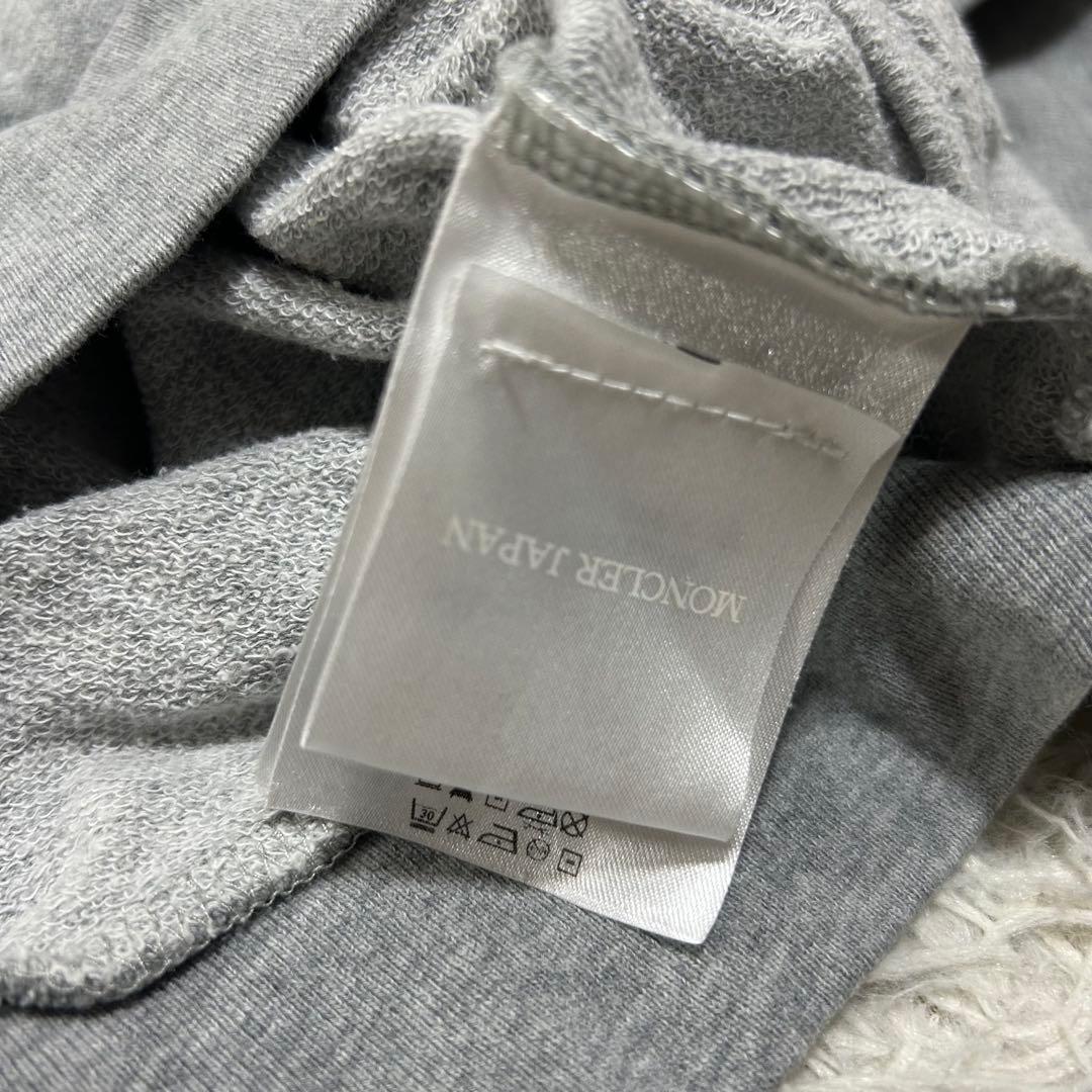 14718✨モンクレール ロゴワッペン フード付きジップパーカー グレー XS
