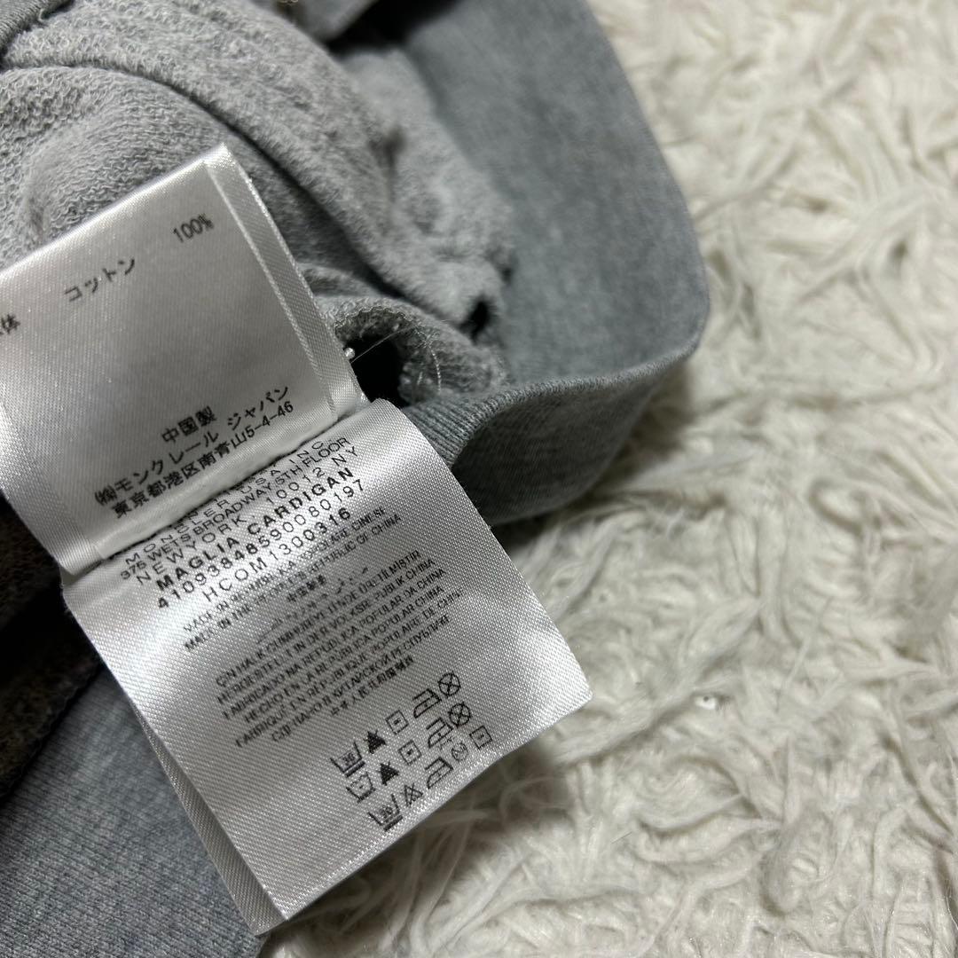 14718✨モンクレール ロゴワッペン フード付きジップパーカー グレー XS