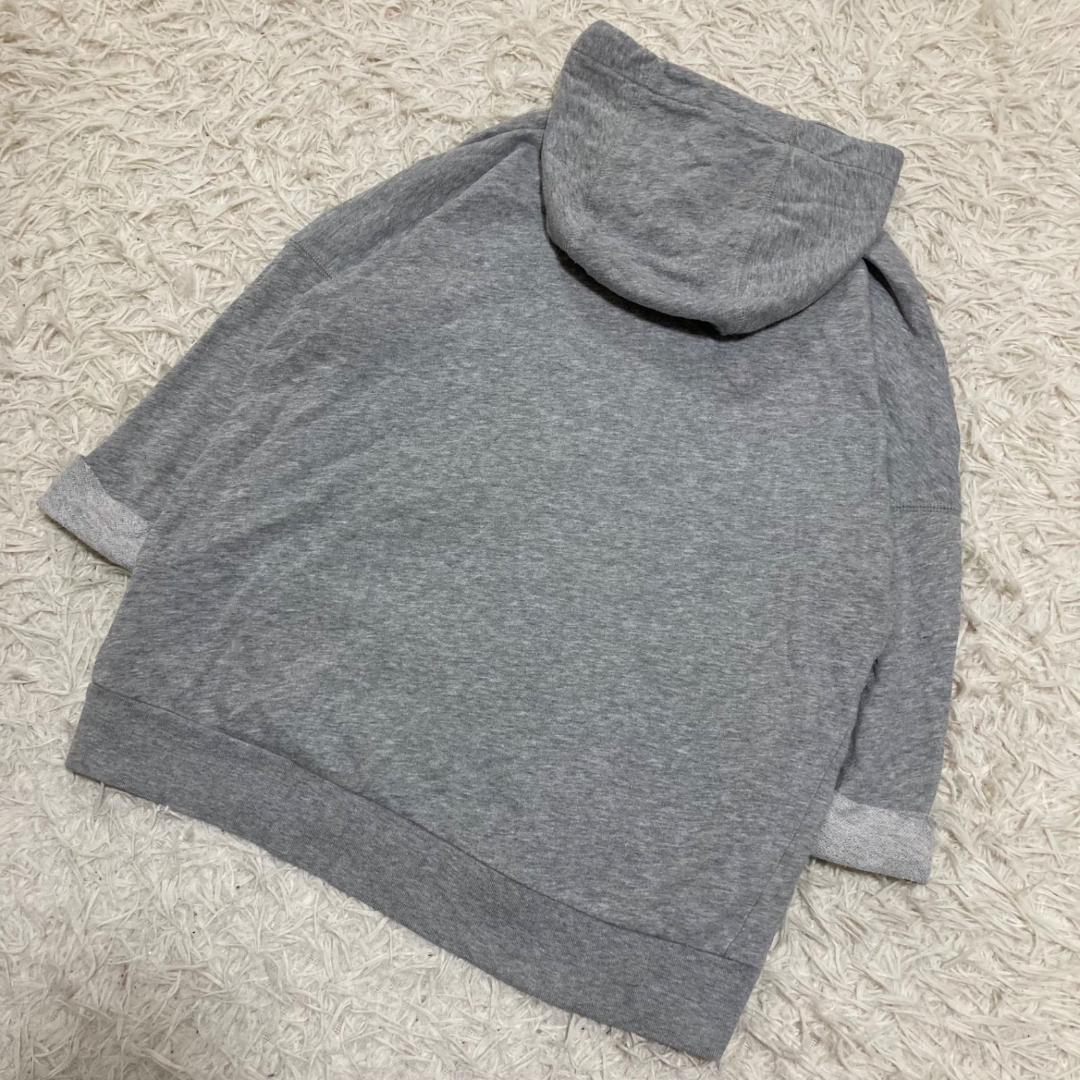 14718✨モンクレール ロゴワッペン フード付きジップパーカー グレー XS