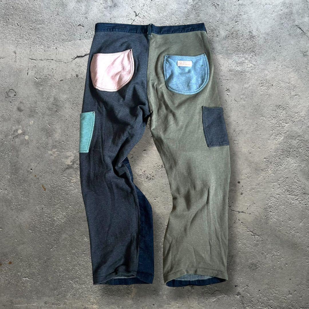 sousou×le coq sportif パッチワーク デニムパンツ