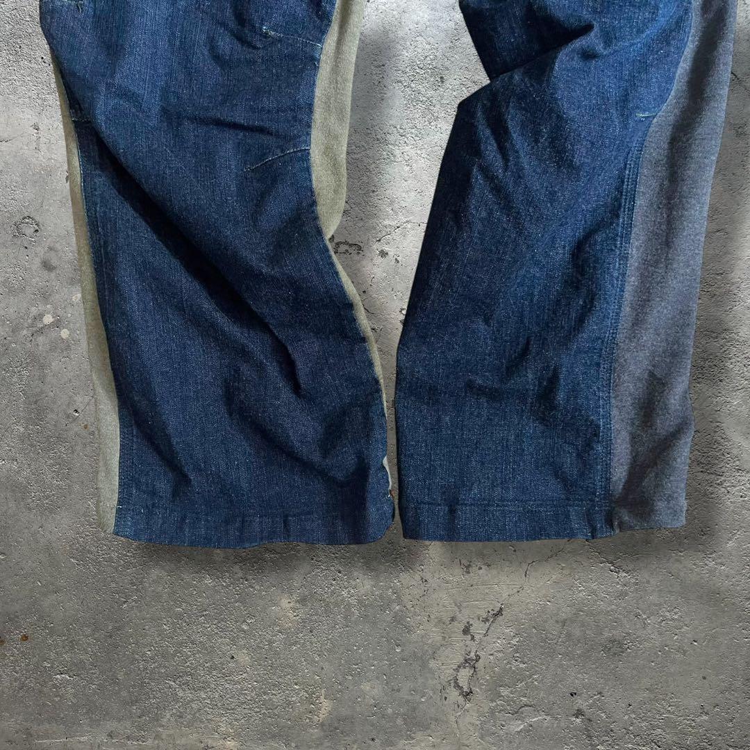 sousou×le coq sportif パッチワーク デニムパンツ