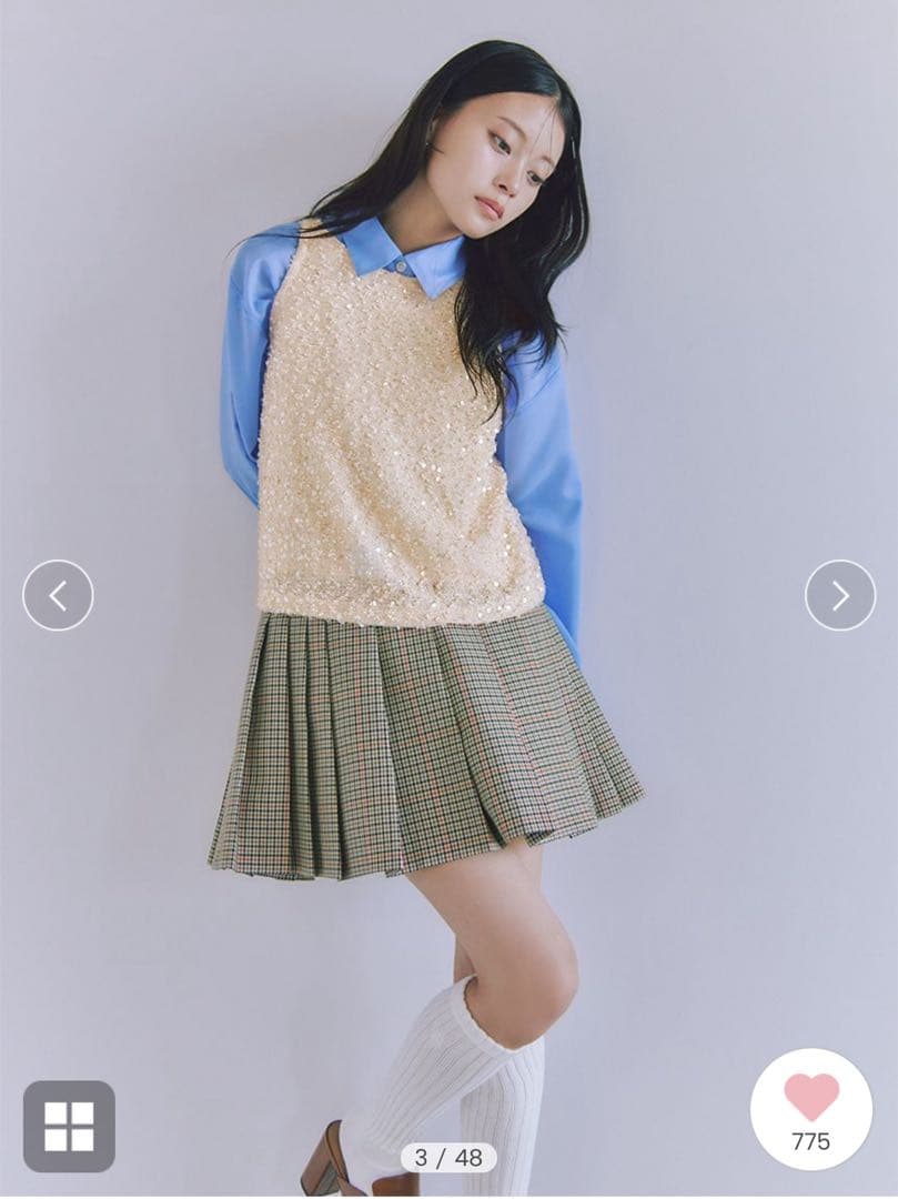 【新品同様タグ付き】snidel プリーツスカショーパン ベージュ 0サイズ