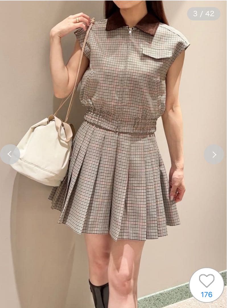 【新品同様タグ付き】snidel プリーツスカショーパン ベージュ 0サイズ