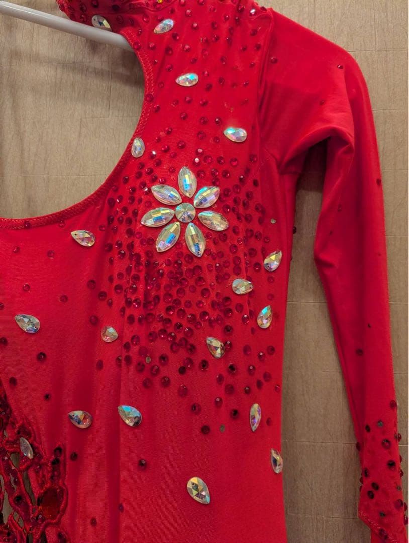 【ラテンドレス】世界プロ着用　オレンジ色　ラテンドレス