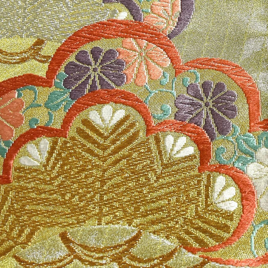 振袖帯　袋帯　松　梅　藤　金糸　銀糸　華やか　着物　帯　036k