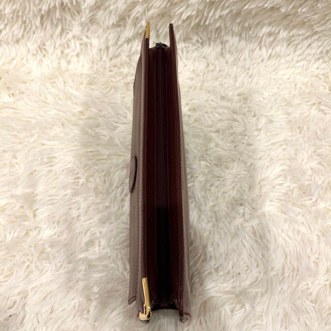 カルティエ Cartier マストライン レザー クラッチバッグ ボルドー