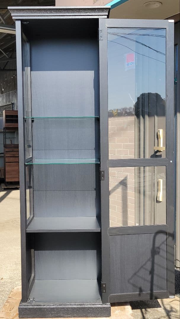 やっほーIKEA イケア ガラスキャビネット スリム コレクションケース