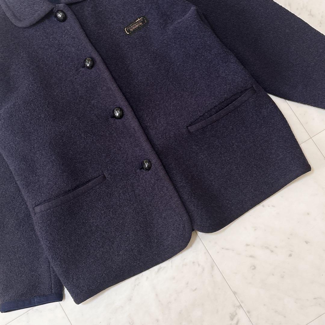 美品 マドモアゼルノンノン ゆったり 圧縮ウール コート ジャケット ロゴ刺繍