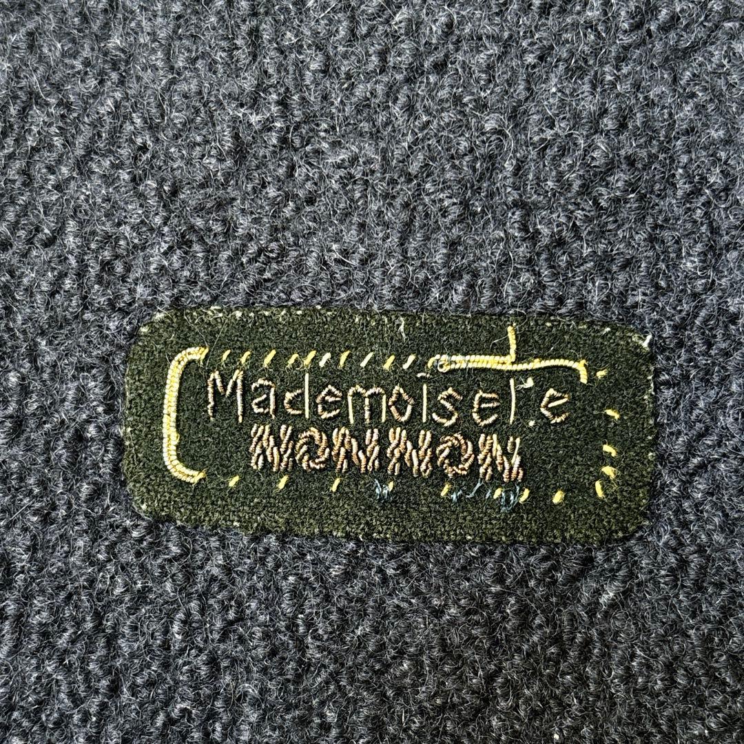 美品 マドモアゼルノンノン ゆったり 圧縮ウール コート ジャケット ロゴ刺繍
