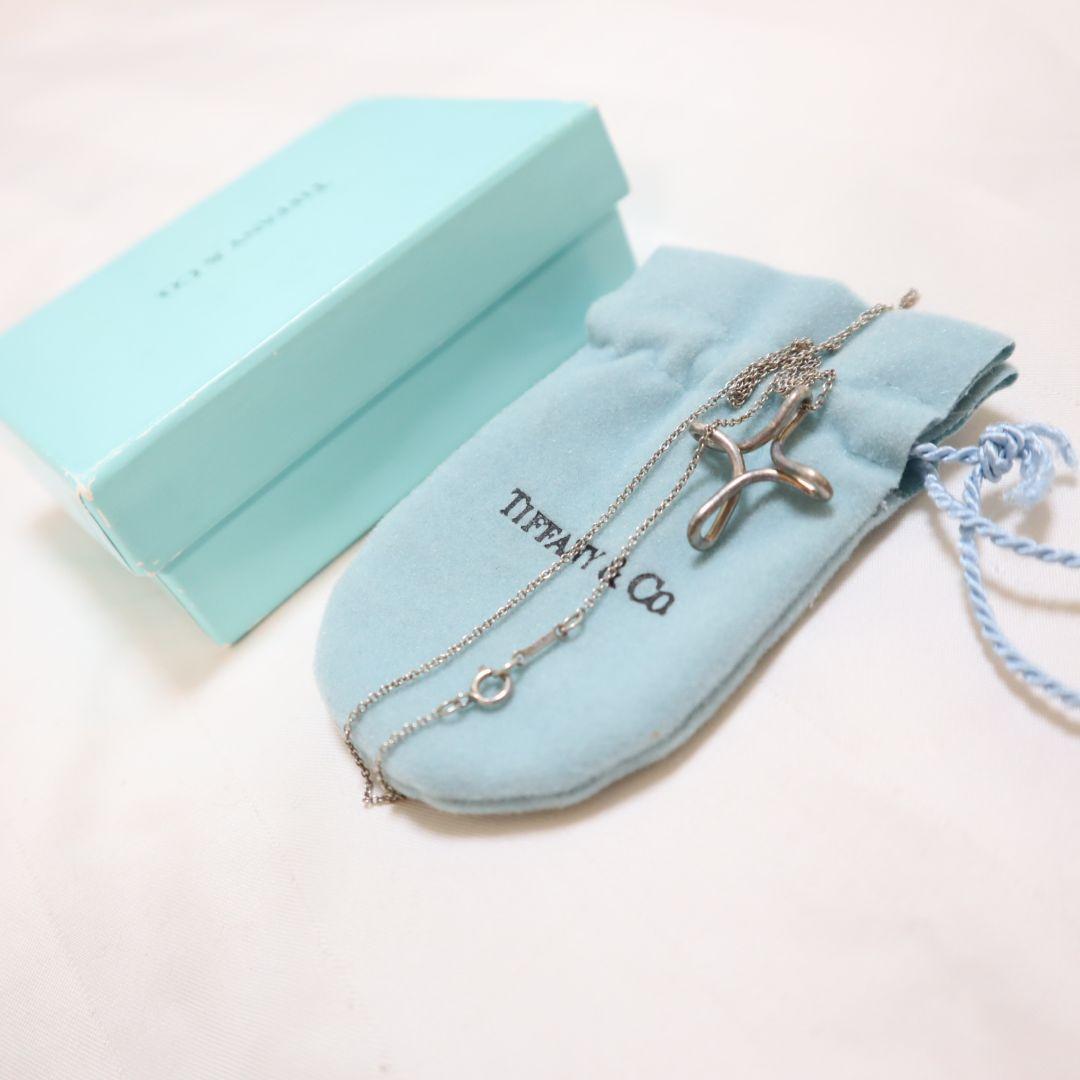 Tiffany & Co. クロスネックレス 38cm 2×2.5 箱ポーチ付き