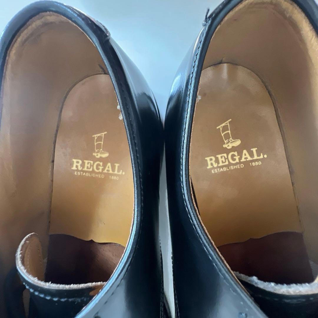 【美品】REGAL リーガル 26.5 プレーントゥ 2504 レザー 黒