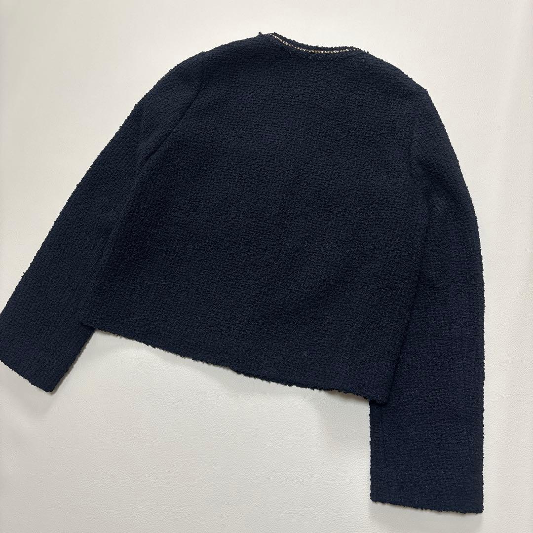 Ballsey ボールジィ ツイストループツイード ノーカラージャケット 黒