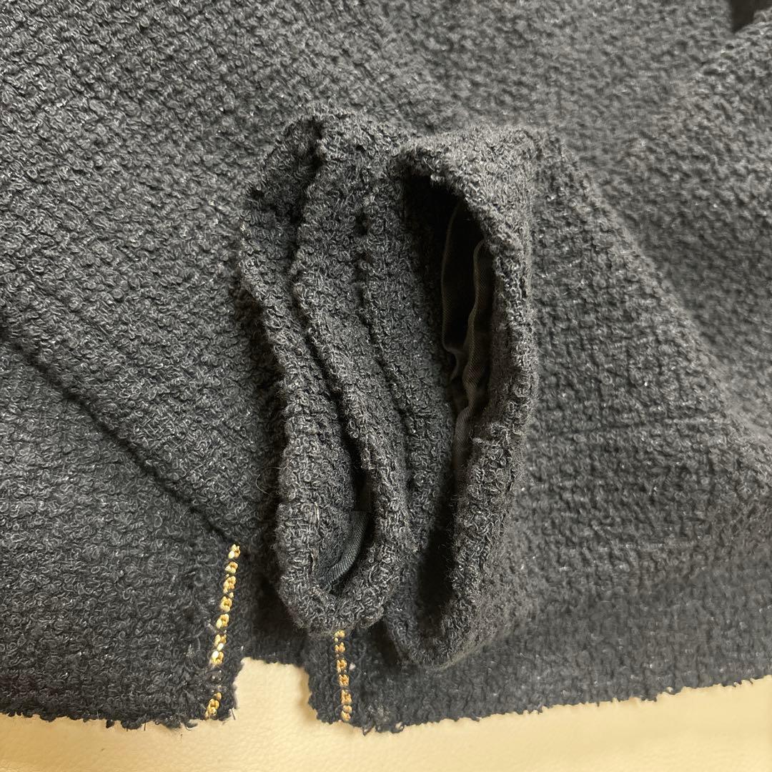 Ballsey ボールジィ ツイストループツイード ノーカラージャケット 黒