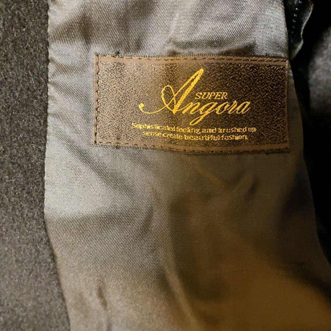 美品　I.D.D DURBAN 高級　スーパーアンゴラ　黒 チェスターコート　L