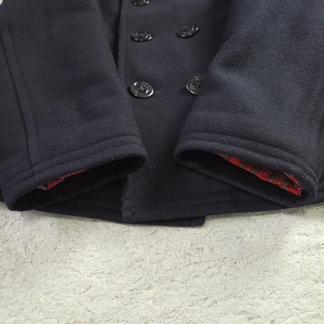 美品 フレッドペリー Pコート 裏地 総柄 チェック サイズM ダークネイビー