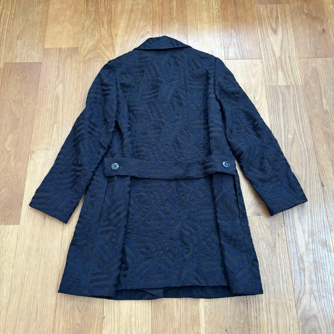 美品 ミナペルホネン コート ネイビー 黒 log 36 mina 刺繍