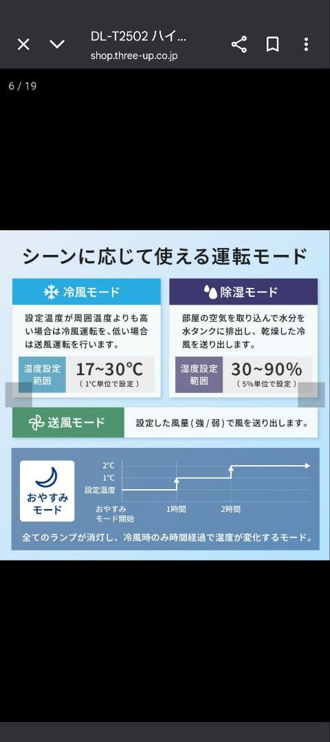 (りん子)THREEUP どこにでも置ける移動式エアコン DL-T2502