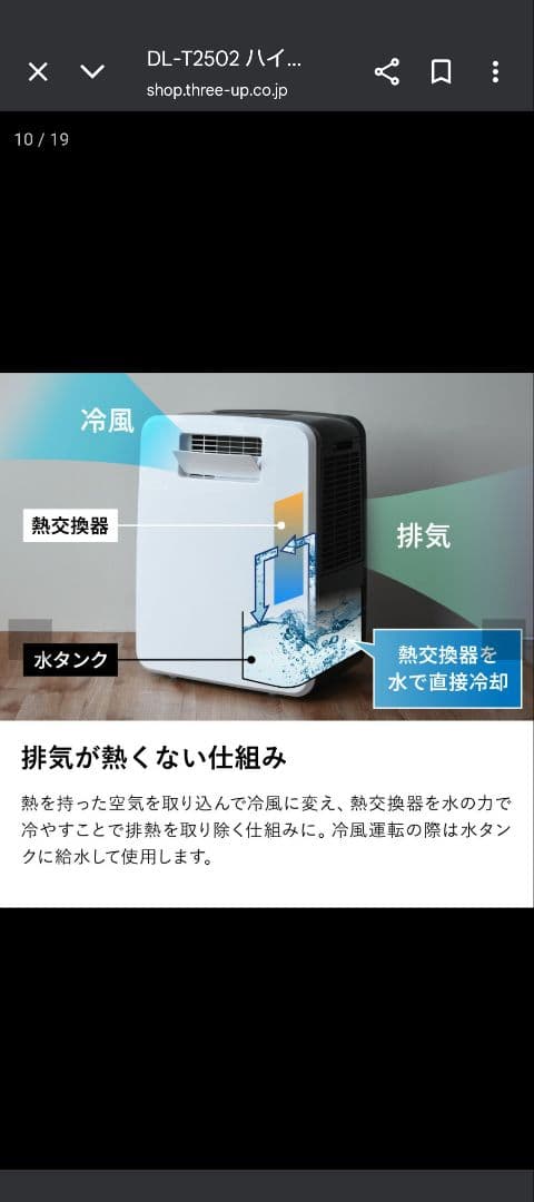 (りん子)THREEUP どこにでも置ける移動式エアコン DL-T2502